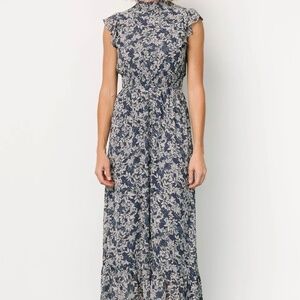 Slate Blue Ruffle Maxi Dress
